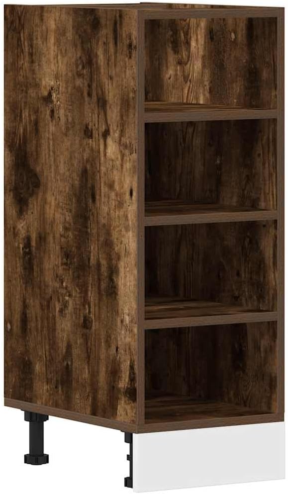 vidaXL Armoire à Micro-Ondes Placard Armoire de Rangement Meubles de Cuisine avec 4 Etagères Intérieur Maison Gris Béton 60x57x207 cm Aggloméré