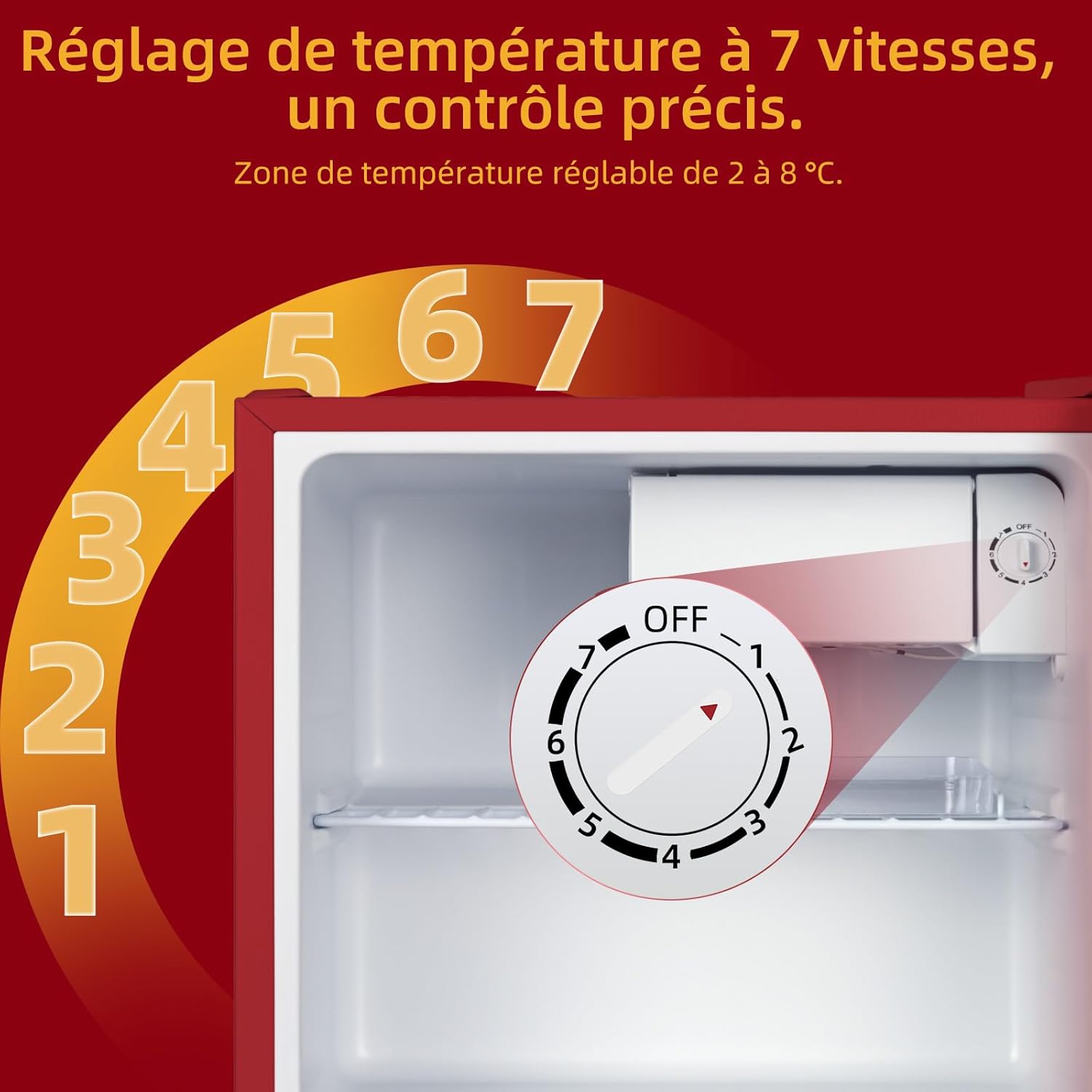 CHIQ Réfrigérateur vertical à une porte,126 L, encombremen 0,31 ㎡, Porte réversible, Tiroir à légumes, Étagères coulissantes, Faible niveau sonore 39 dB, Éclairage à DEL, Noir CSF120BE