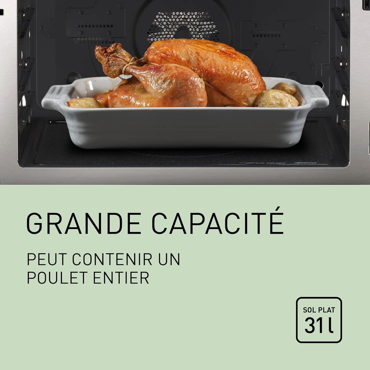 Panasonic NN-DS59NMETG Four à micro-Ondes Combiné 4-en-1 avec Gril, 27 Litres, 1000W, Cuisson à Deux niveaux, Capteur Genius, 32 Programmes Automatiques, Plateau Gril, Nettoyage Facile, Noir