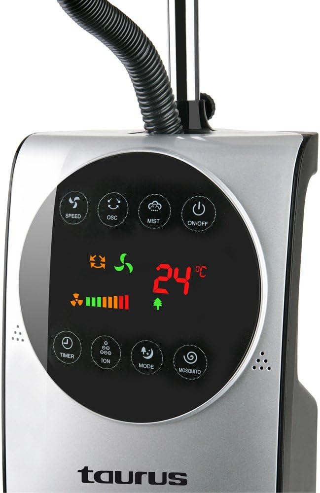 Taurus VB02 - Ventilateur brumisateur 90W, climatiseur, 3 vitesses et 3 modes, 90 W, 70° dʼoscillation, minuterie 12 h