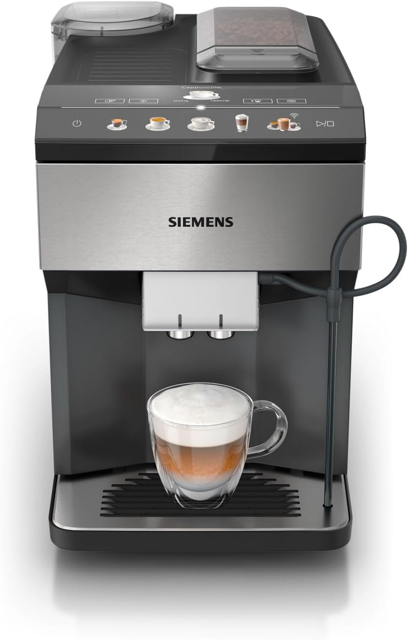 SIEMENS, machine à café tout automatique, EQ.500 integral, aromaDouble Shot, système autoMilk Clean, ceramDrive, affichage coffeeSelect, oneTouch DoubleCup, Noir saphir métallique, TQ505R09