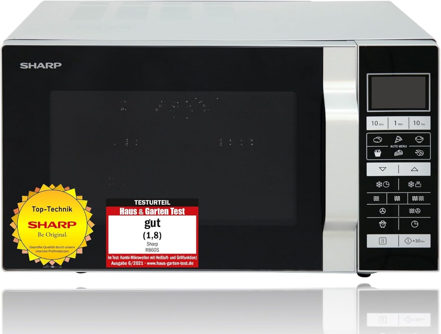 Sharp R-860S Micro-ondes Combiné 25 litres à plateau fixe - Argent
