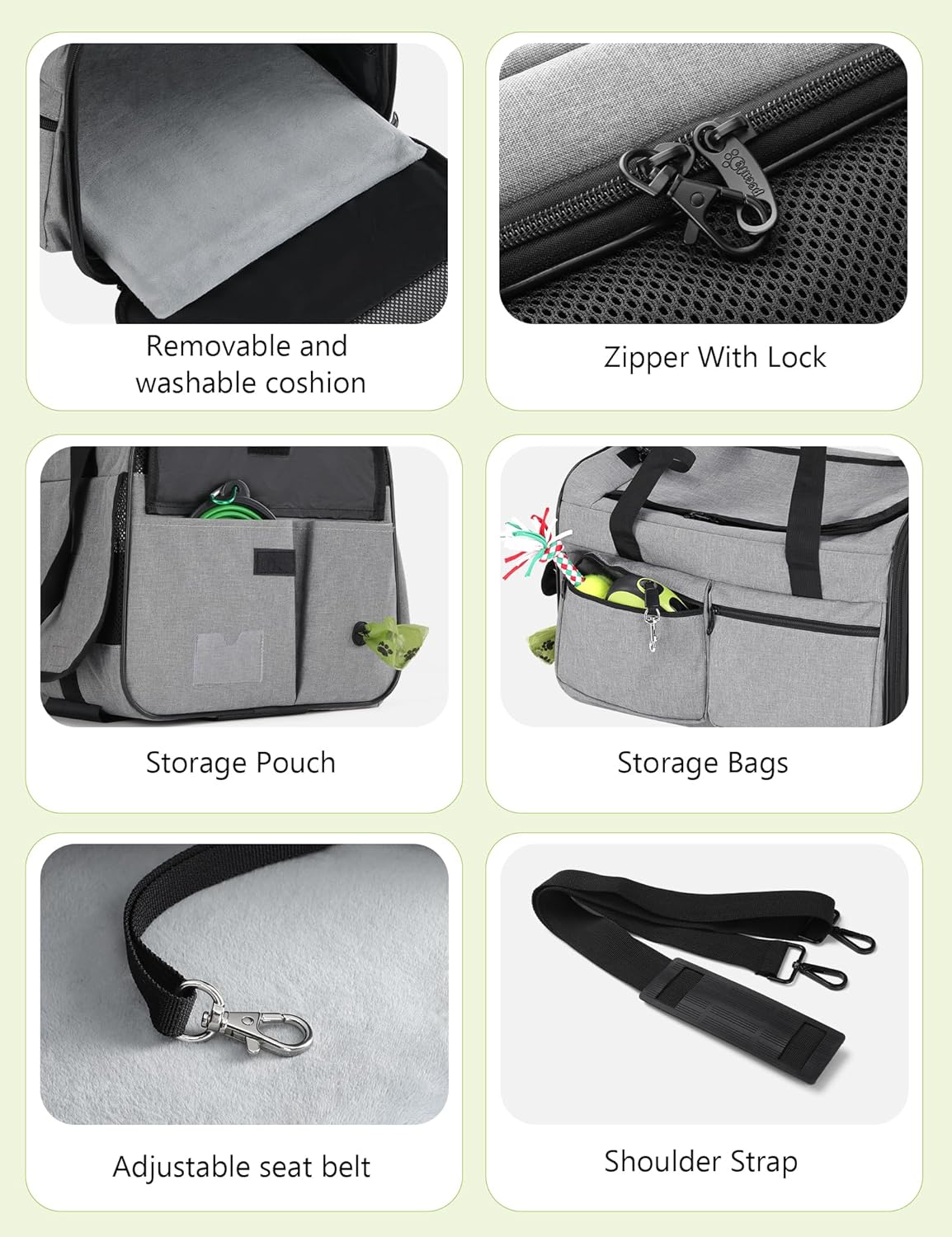 Pecute Sac de Transport pour Animal Domestique, Tissu en Maille Respirant, Convient pour Les Voyages, utilisé pour Chien, Les Chats et Les Chiots de Moins de 6 kg