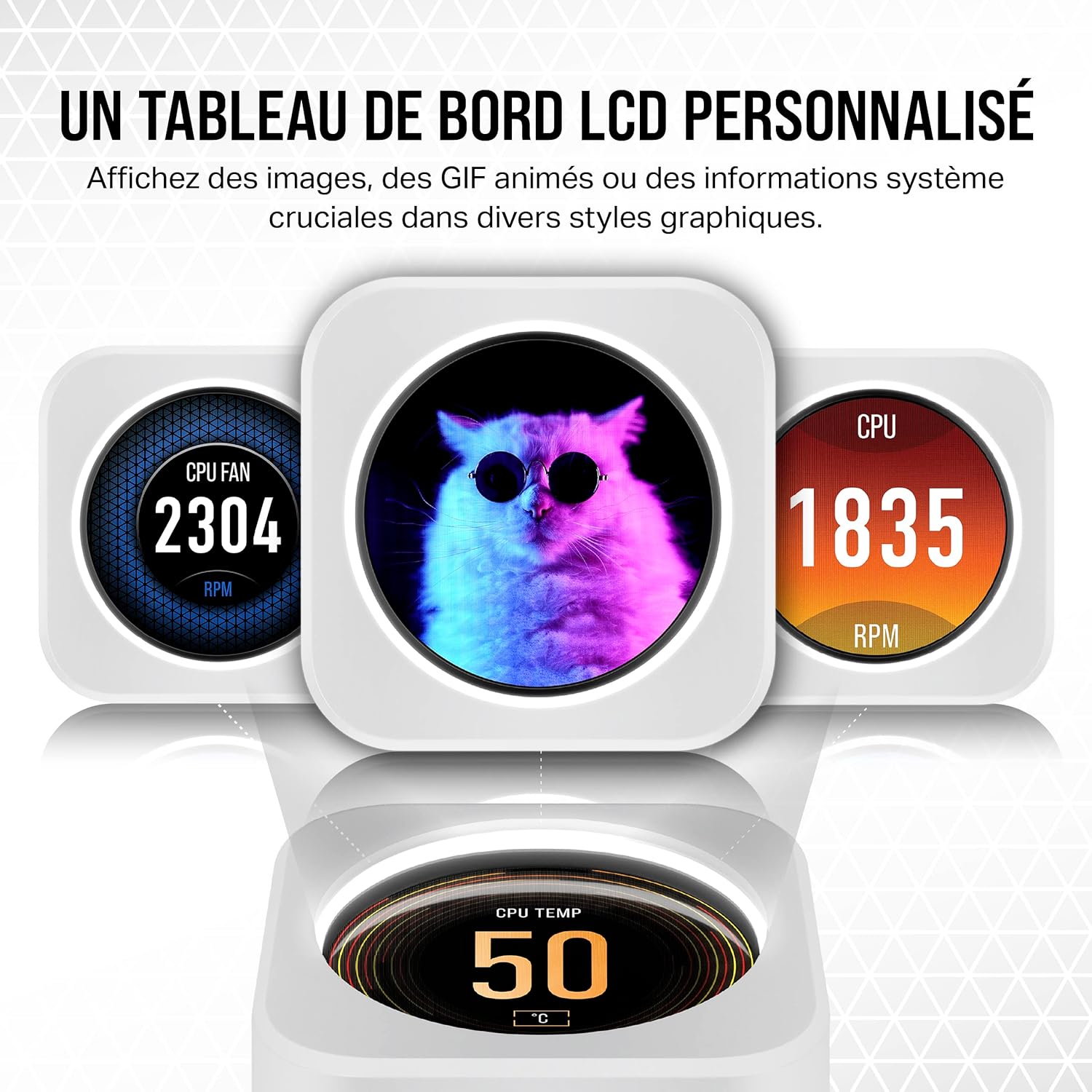 Corsair iCUE H150i Elite LCD XT Refroidisseur de CPU Liquide - Écran LCD IPS - Trois Ventilateurs AF120 RGB Elite - Radiateur 360mm - Convient à Intel® LGA 1700, AMD AM5, et Plus - Noir