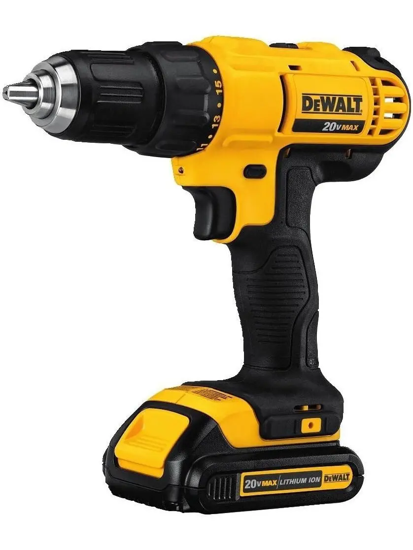 DEWALT 20V Max Cordless Drill/Driver Kit, Compact, 1/2-Inch (DCD771C2), Yellow