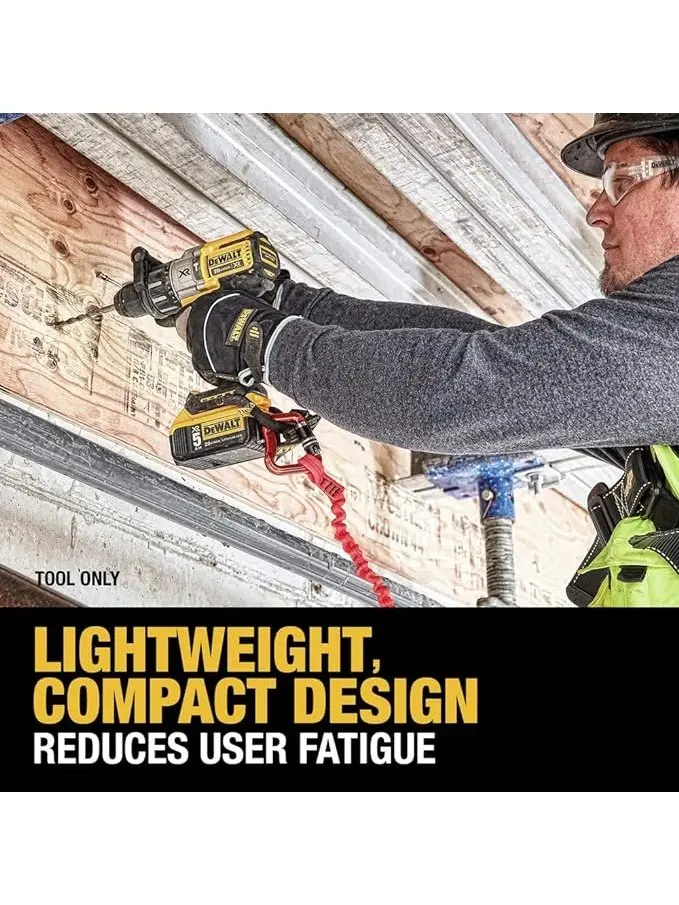 DEWALT 20V MAX XR Hammer Drill, Brushless, 3-Speed, Tool Only (DCD996B), Battery Powered, Yellow/Black