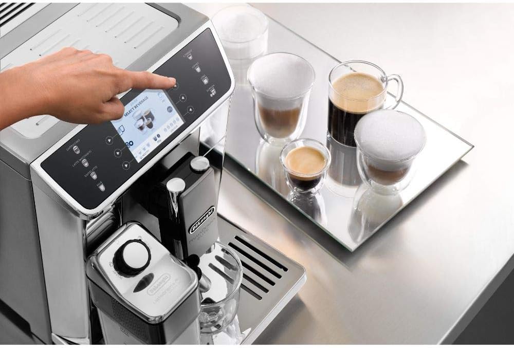 De'Longhi Prima Donna Elite ECAM 656.55. MS Machine à café entièrement automatique (3,5 Écran couleur TFT, système Lait intégré, App Contrôle, acier inoxydable, fonction de 2 tasses avant) Argent