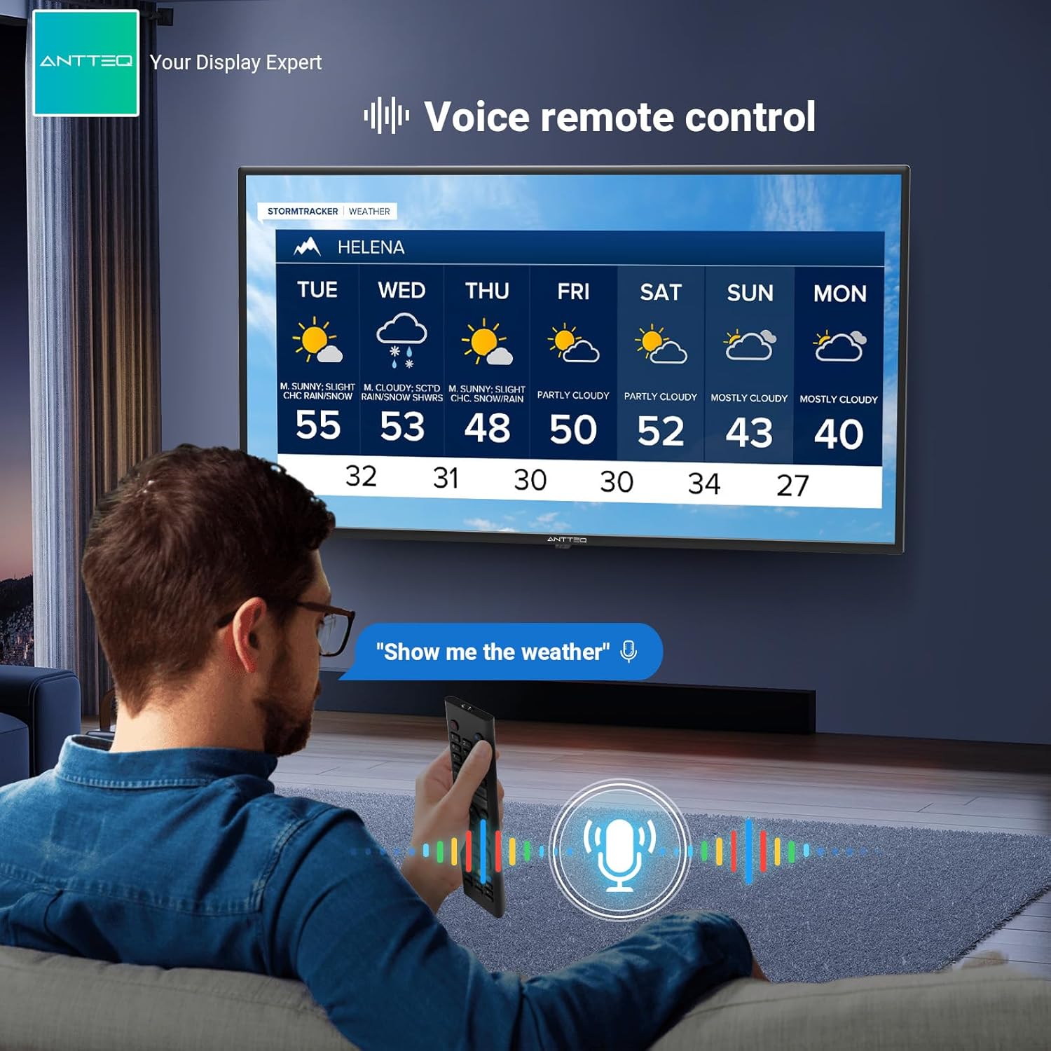 Antteq AB42D1 télévision 42 Pouces (TV 107 cm), Dolby Audio, LED, Triple Tuner DVB-C / T2 / S2, CI+, HDMI, Lecteur multimédia Via USB, Sortie Audio numérique, y Compris Mode hôtel