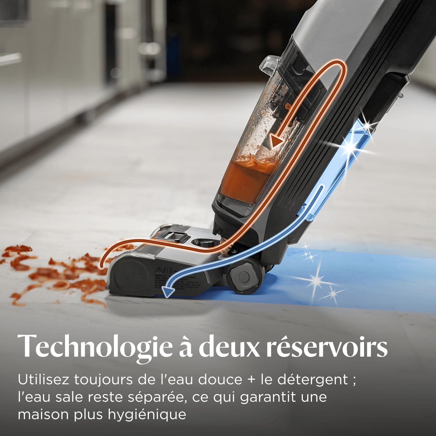 Bissell CrossWave OmniForce, Aspirateur Balai Laveur sans Fil, Aspire & Lave en Même Temps ou Mode Aspiration Uniquement, Nettoyeur Puissant, Nettoyeur a Eau pour Multi-Surfaces, 240m², 3912N