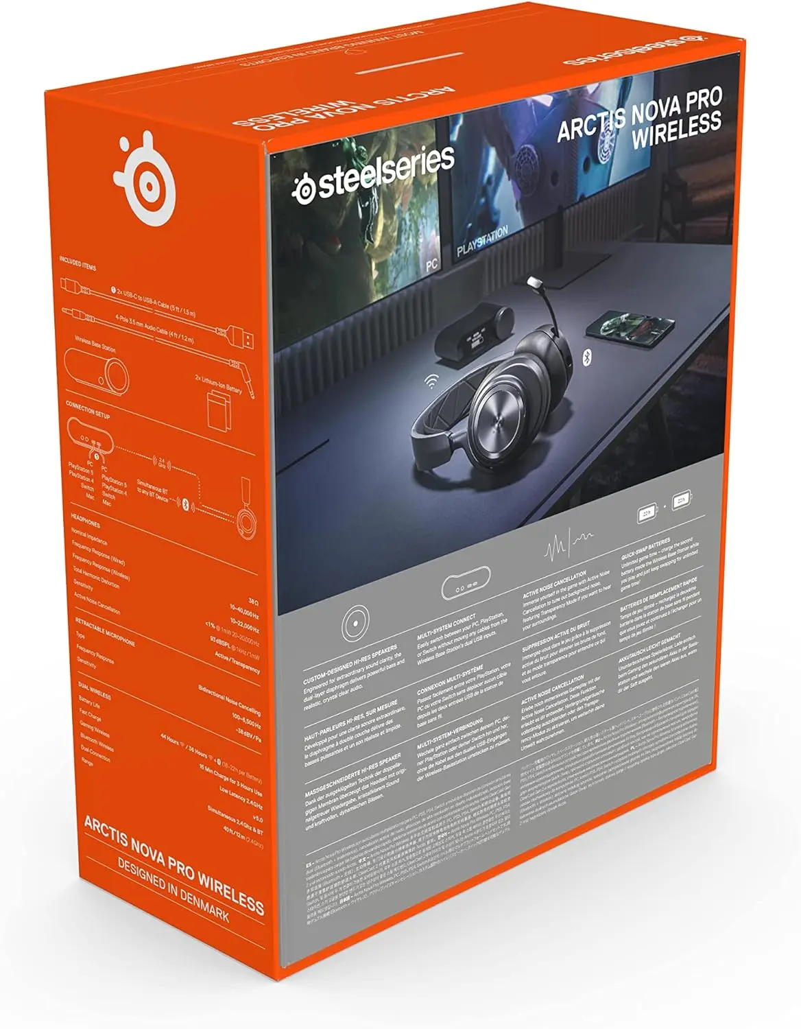 SteelSeries Arctis Nova Pro Wireless Xbox Multi-System Gaming Headset - Premium Hi-Fi Drivers - Active Noise Cancellation Infinity Power System - Stealth Mic - Xbox, PC, PS5, PS4, Switch, Mobile