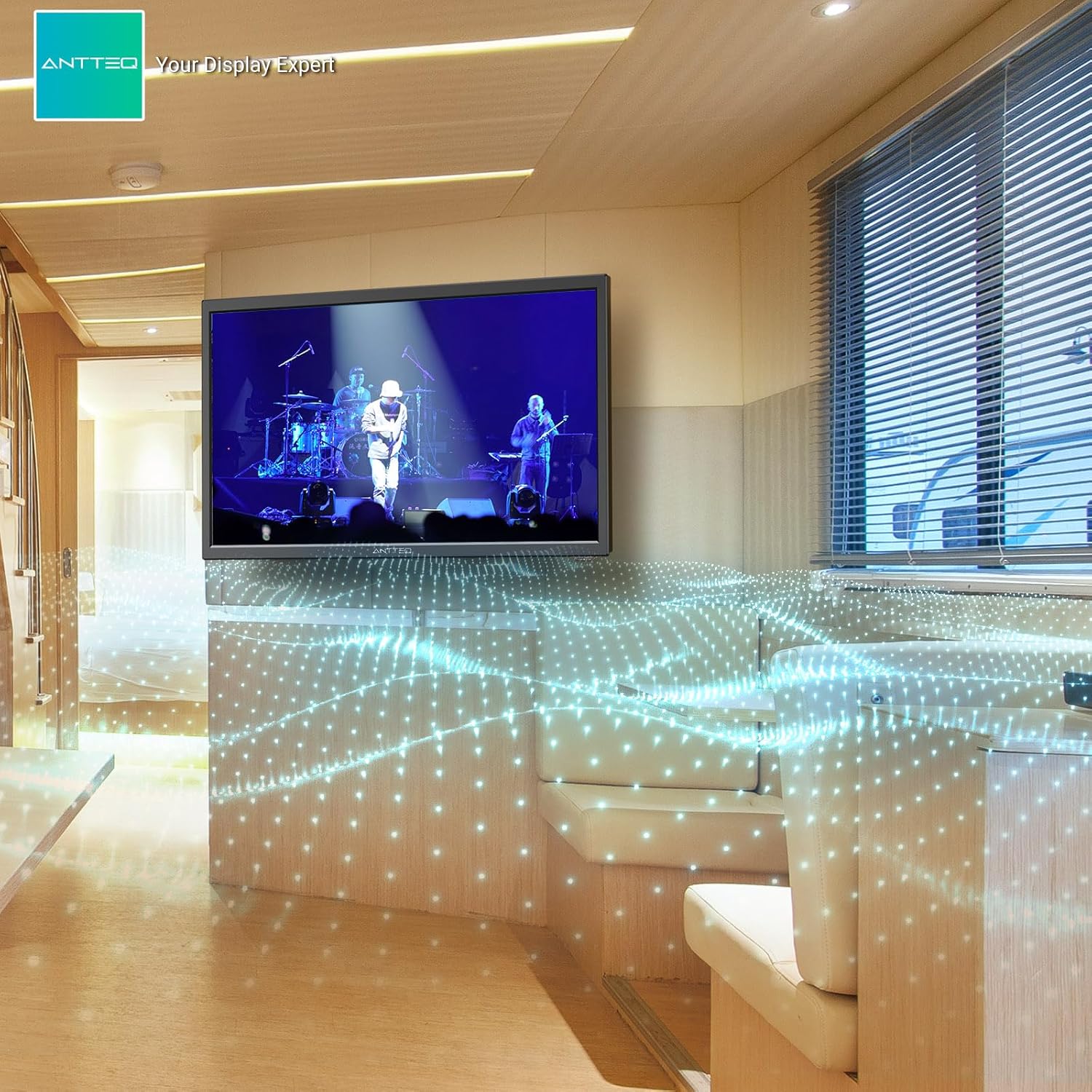 Antteq AB42D1 télévision 42 Pouces (TV 107 cm), Dolby Audio, LED, Triple Tuner DVB-C / T2 / S2, CI+, HDMI, Lecteur multimédia Via USB, Sortie Audio numérique, y Compris Mode hôtel