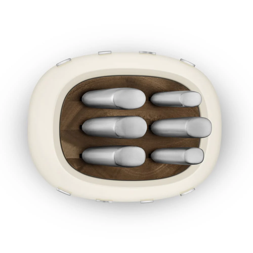 Bloc de 6 couteaux inox Crème Smeg