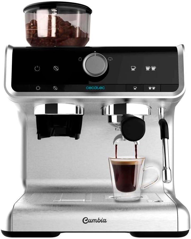 Cecotec Machine à café Express Power Espresso 20 Barista Cream. 2 Thermoblocks, 20Bars, Manomètre, Mode Auto pour 1 et 2 Café(s), Buse vapeur Orientable, Conduit pour Infusions, 2900W.
