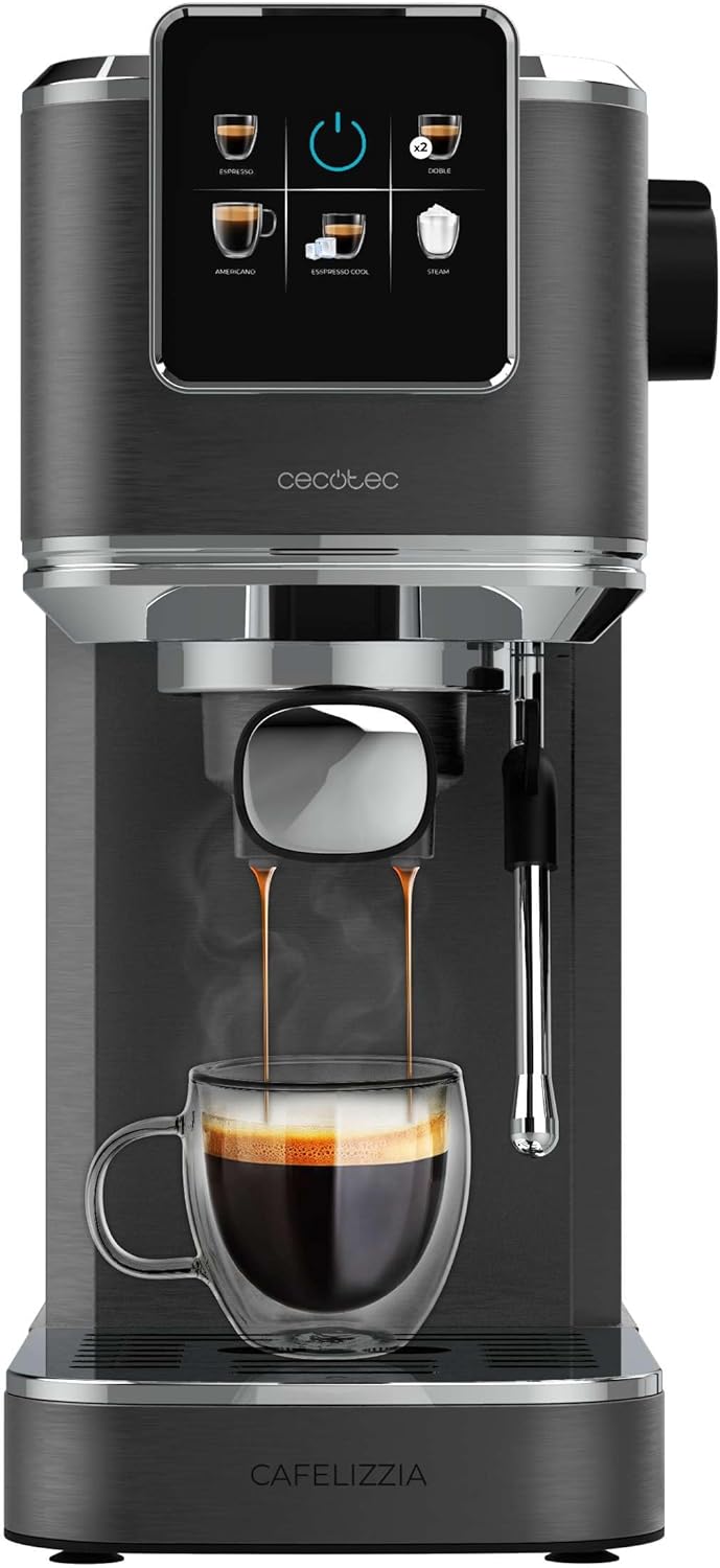 Cecotec semi-automatic espresso machine Power Espresso 20 Steel Pro Latte. 1350 W, Thermoblock, ForceAroma technology with 20 bars, full milk tank, instant cappuccino, cup warmer, double