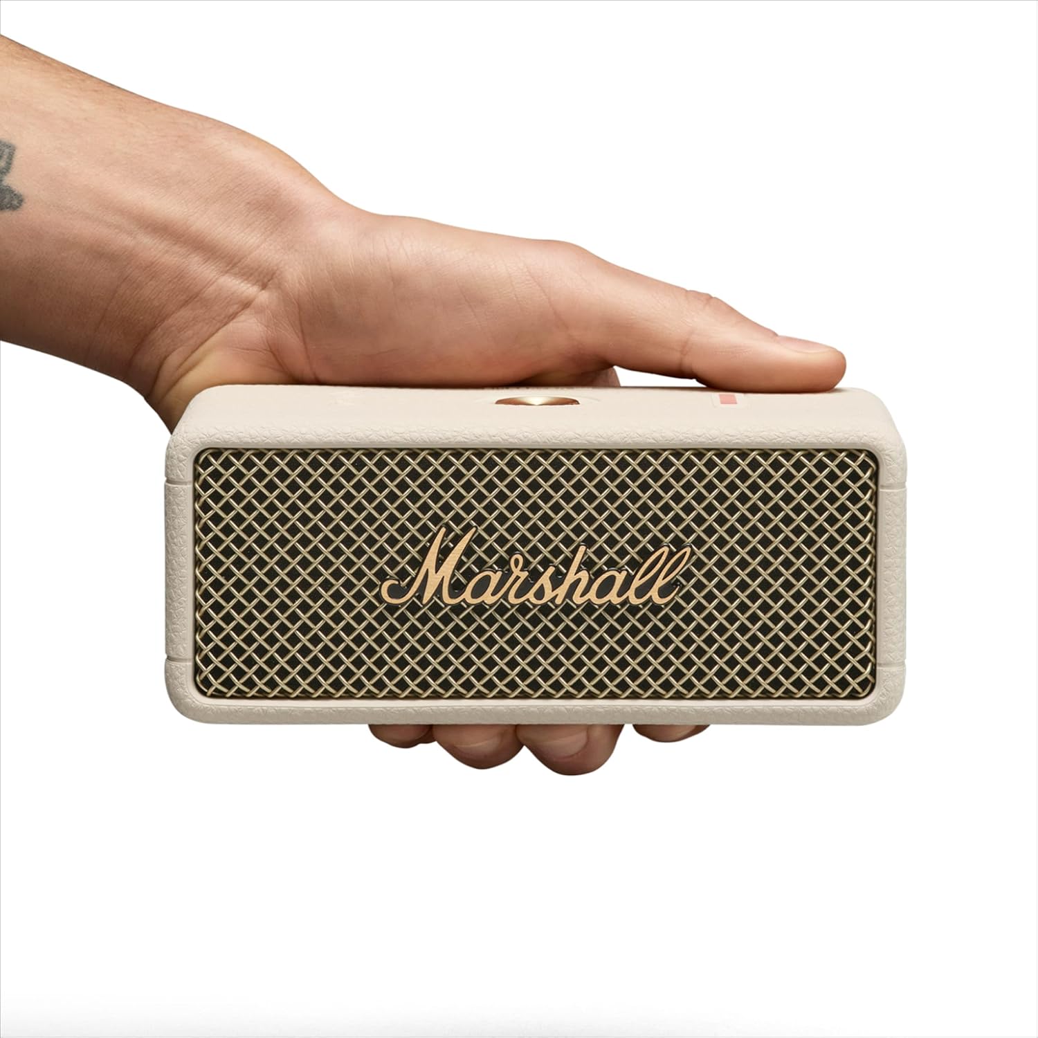 Marshall Emberton III Enceintes Bluetooth Portables, sans Fil, IP67 Résistant à la Poussière et à l'eau, Plus de 32 Heures de Lecture, Charge Rapide - Noir & Laiton