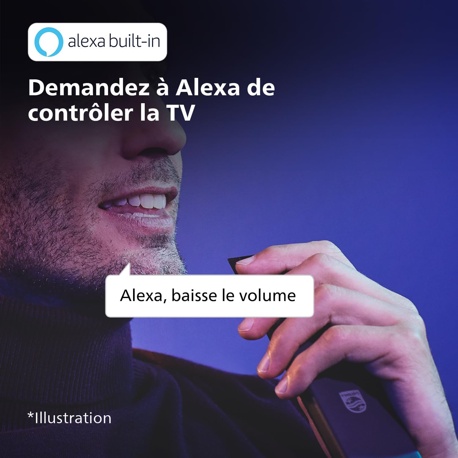 Philips Ambilight 43PUS8109 Smart TV LED 4K - Écran 43 Pouces avec Plate-Forme Pixel Precise Ultra HD, Titan OS et Son Dolby Atmos, Fonctionne avec l’Assistant Vocal Alexa et Google - Chrome satiné