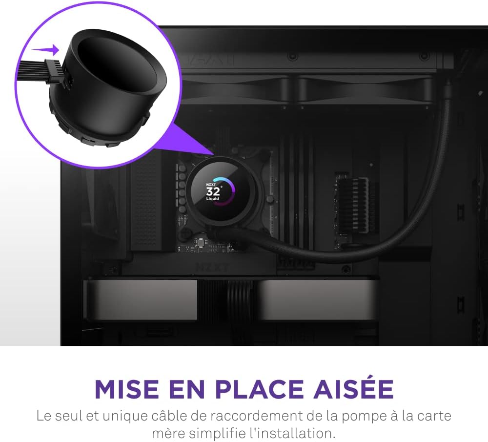 NZXT Kraken Elite 280 RGB - Refroidisseur de liquide CPU AIO - Radiateur 280mm - Ventilateur F280 RGB - IPS LCD 2,72 personnalisable - Turbine Pump - LGA 1700 1200 115X 1851 / AM5 AM4 - Noir