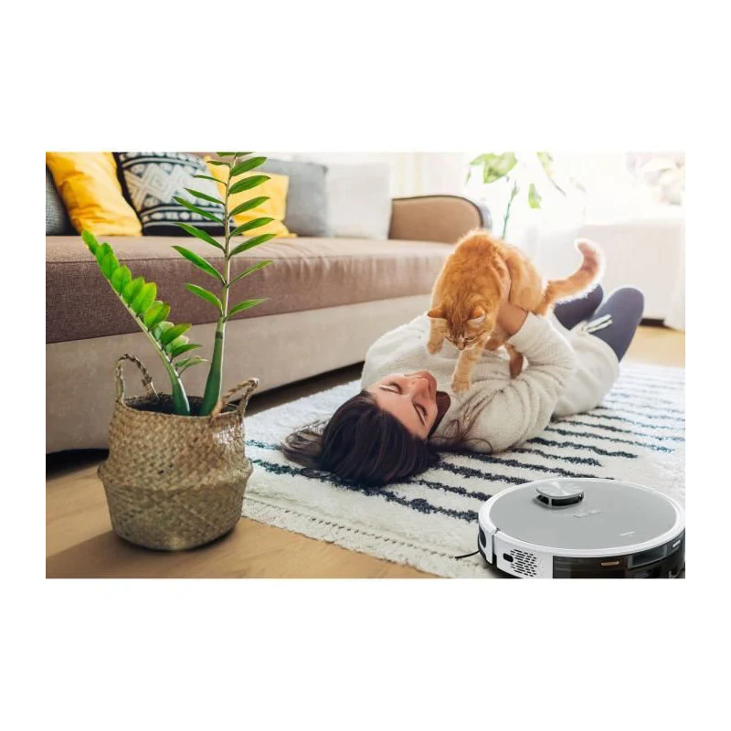 Medion X21 Sw - Robot Aspirateur Laveur Avec Station De Vidange - Navigation Laser - Puissance 3000 Pa Medion