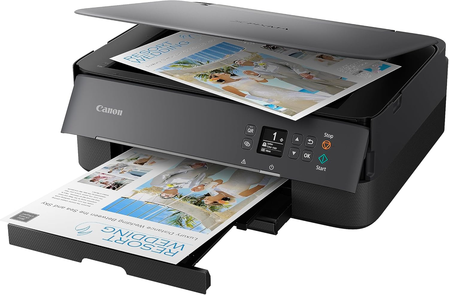 Canon PIXMA TR8620a - All-in-One Printer Home Office|Copier|Scanner|Fax|Auto Document Feeder | Photo, Document | Airprint (R), Android, Black, Works with Alexa