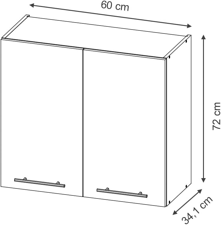 Vicco Meuble pour Four Fame-Line, Blanc Haute Brillance/Blanc, 60 cm avec étagères Ouvertes