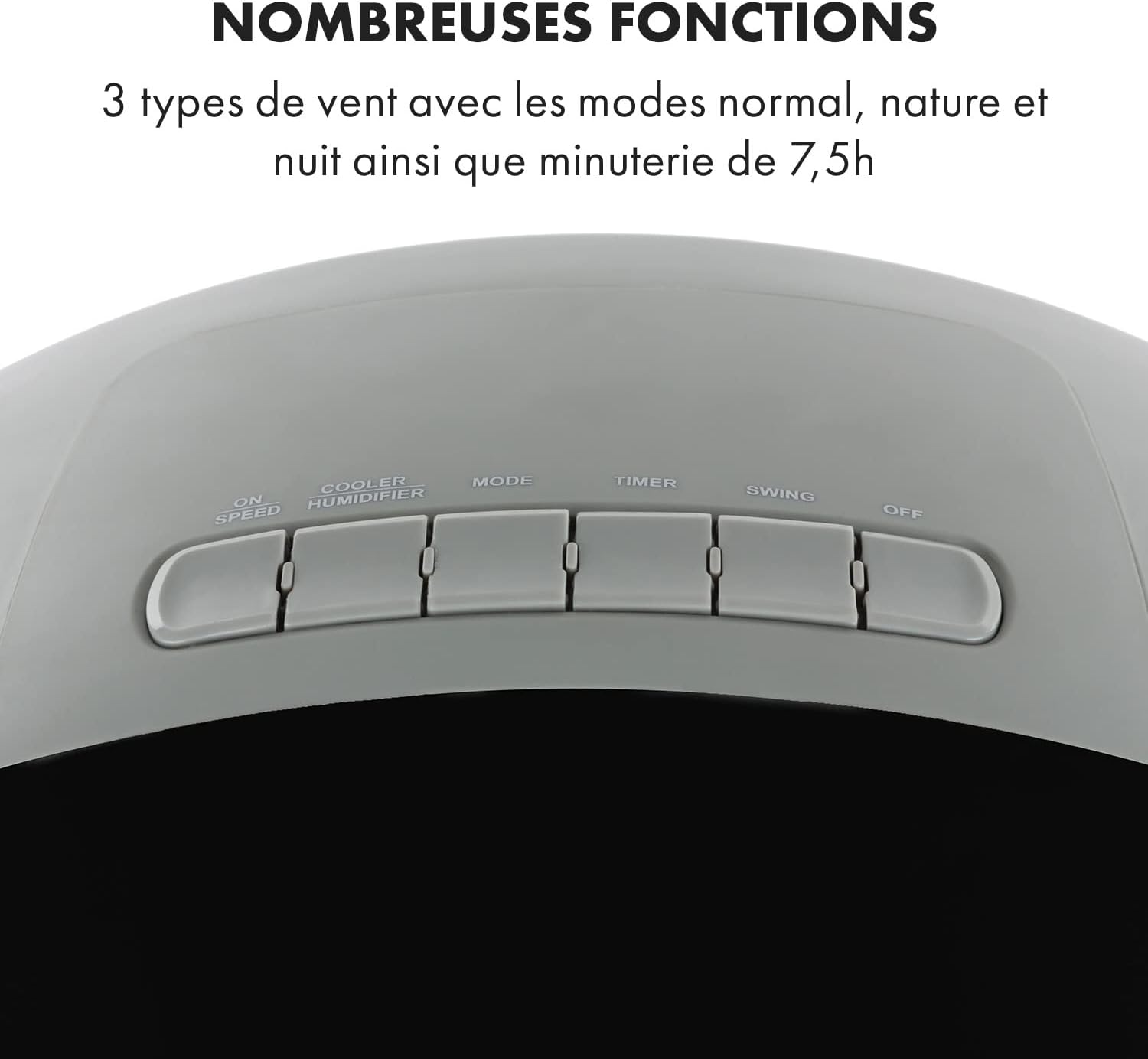 Klarstein Climatiseur Mobile 3 en 1, Climatiseur Portable avec Humidificateur, Ventilateur, Climatiseur Mobile Sans Évacuation, 2 Pack Glacons, Minuterie, 3 Modes, 90W, Puissant Débit d'Air 1600m³/h