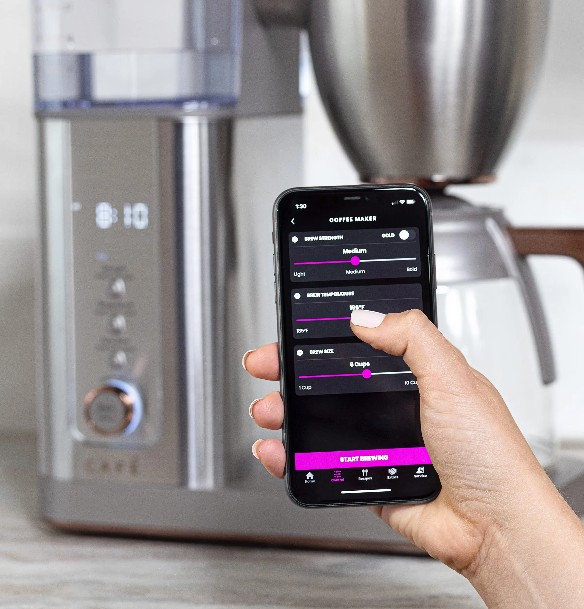 Café Specialty Drip Coffee Maker | 10-Cup Insulated Thermal Carafe | WiFi Enabled Voice-to-Brew Technology | Smart Home Kitchen Essentials | SCA Certified, Barista-Quality Brew | Matte Black