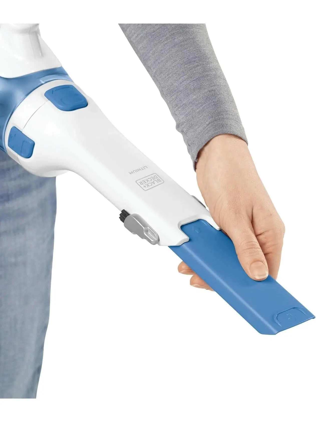 BLACK+DECKER dustbuster AdvancedClean Cordless Handheld Vacuum, Compact Home and Car Vacuum with Crevice Tool (CHV1410L), Blue, White