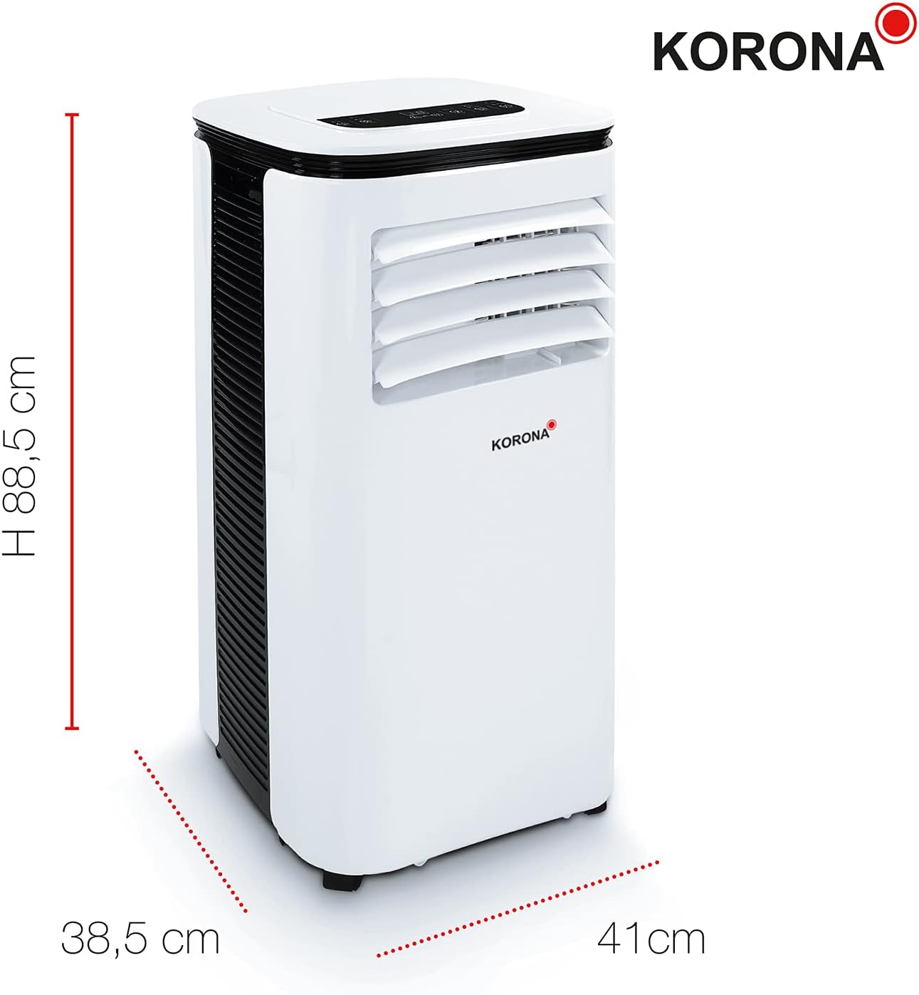 Korona 82001 Climatiseur mobile Iceberg 9.0 ECO | 9000 BTU/h | Monobloc 3en1 - Refroidisseur, déshumidificateur, ventilateur | Avec tuyau d'évacuation d'air pour la fenêtre | Pièces jusqu'à 34 m²