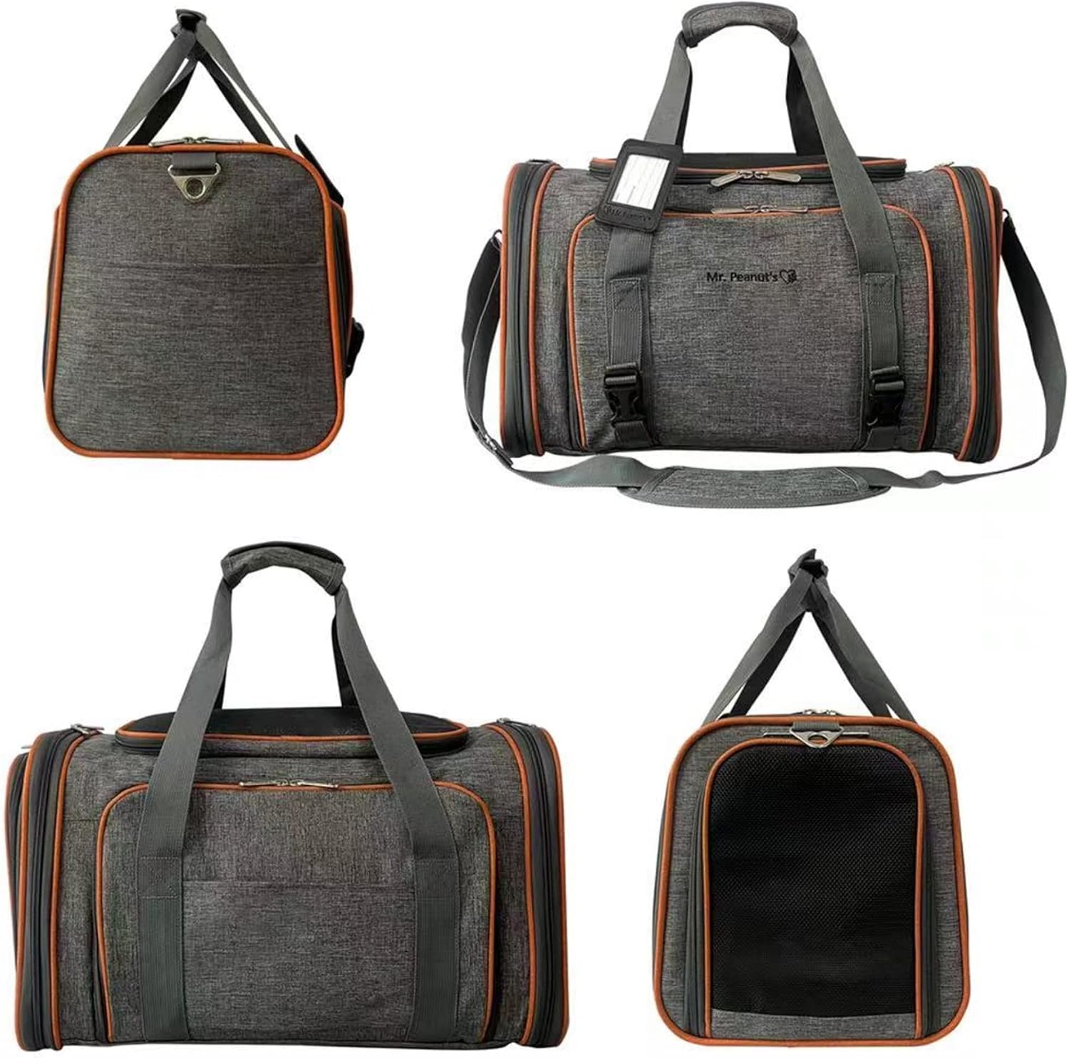 Mr. Peanut's Diamond Series Sac de Transport Double Extensible pour Animaux de Compagnie avec Fermeture éclair autobloquante de qualité supérieure, literie en Fausse Polaire