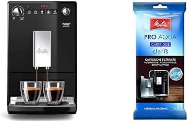Melitta Purista Argent, Machine à Café à Grains avec Broyeur et Système d'Extraction des Arômes, Silencieuse, Mode 1 à 2 Tasses, Cafetière Expresso 1L, Automatique, F230-101