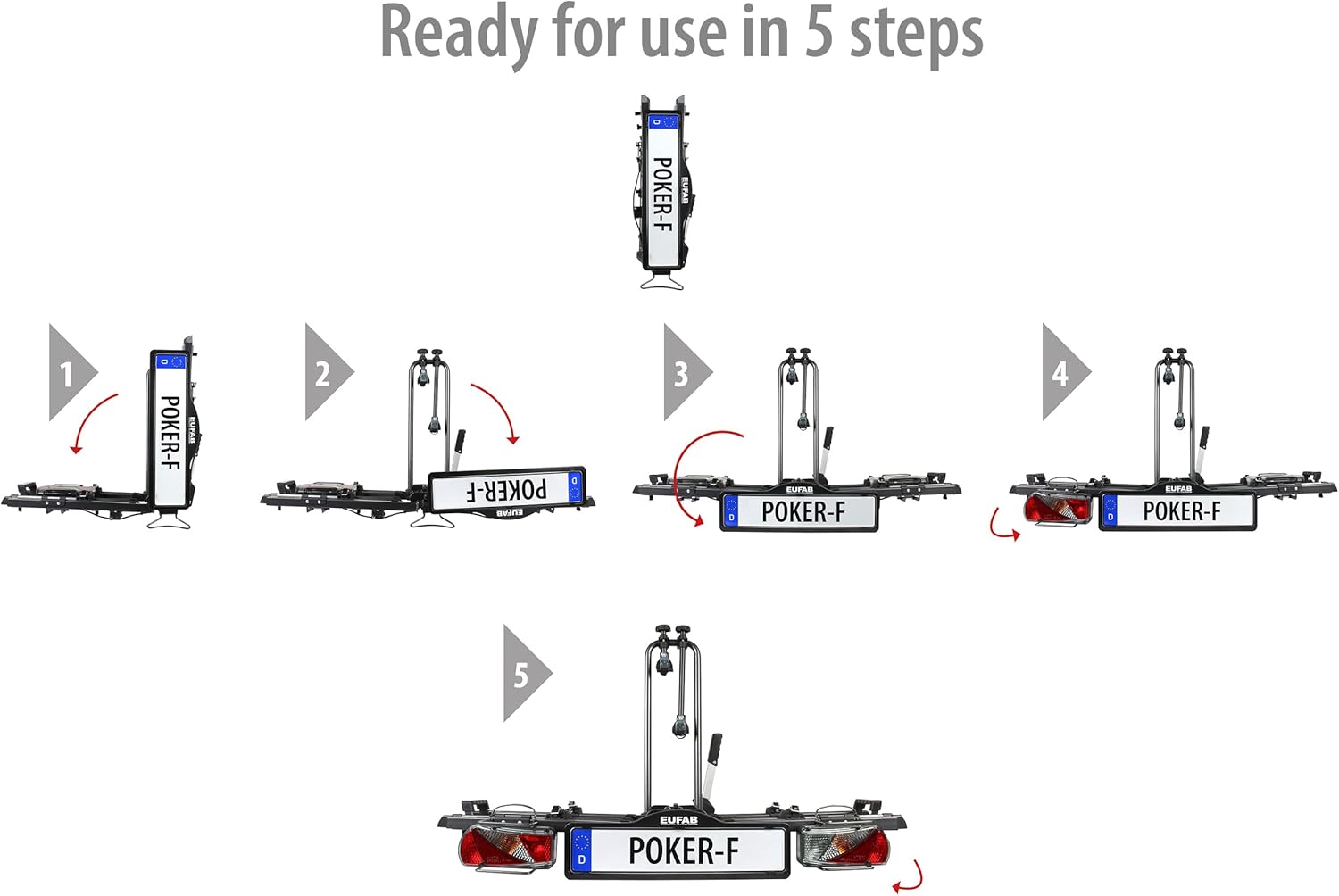 EUFAB 12010LAS Porte-vélo Pliable Raven pour 2 vélos