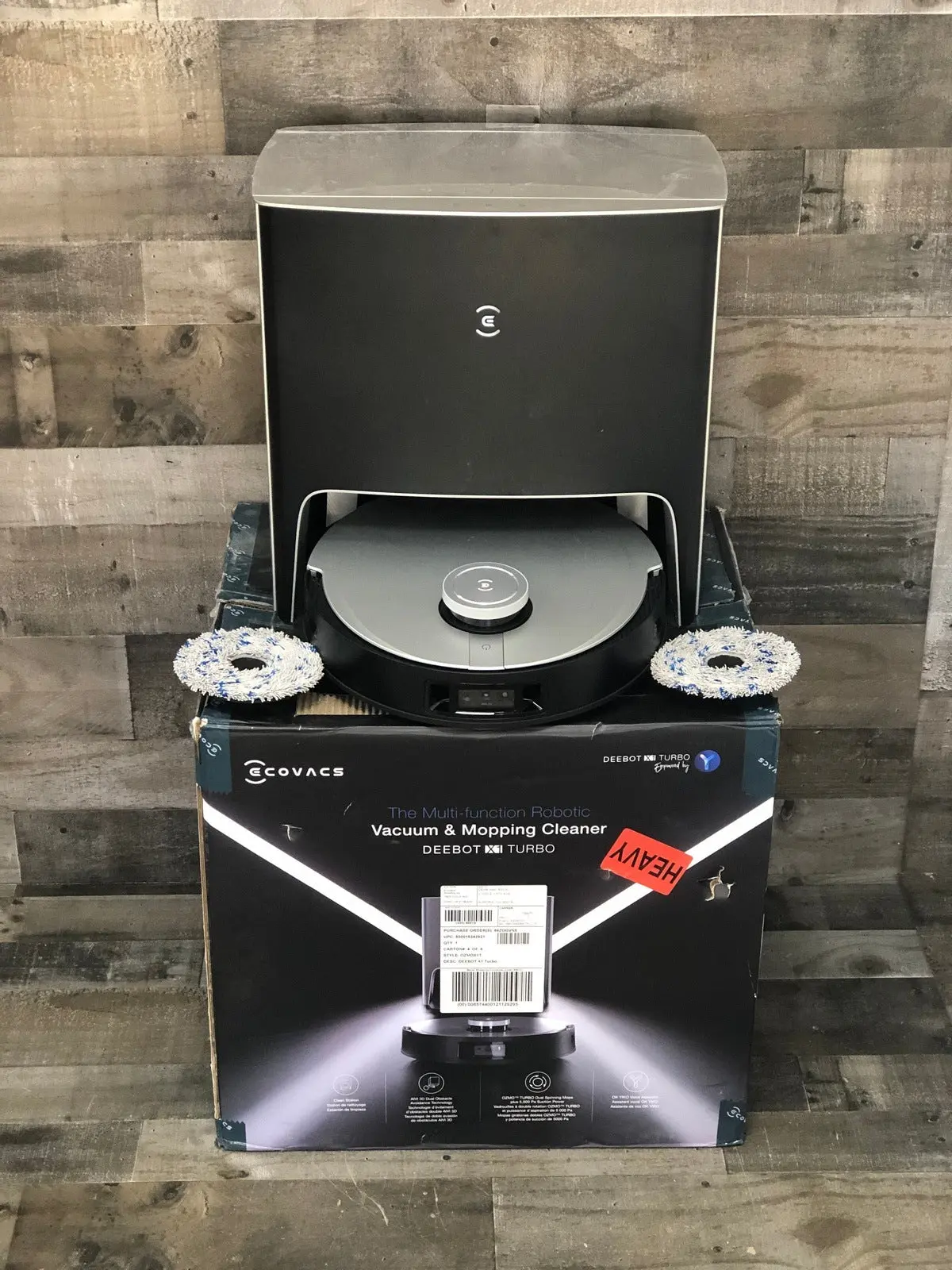 ECOVACS DEEBOT X1 Omni Robot Vacuum and Mop Combo with Self-Emptying, Auto-Wash, Auto-Refill and Auto-Hot Air Drying, 5000Pa Suction, AIVI 3D Obstacle Avoidance, Built-in YIKO Voice Assistant, Black