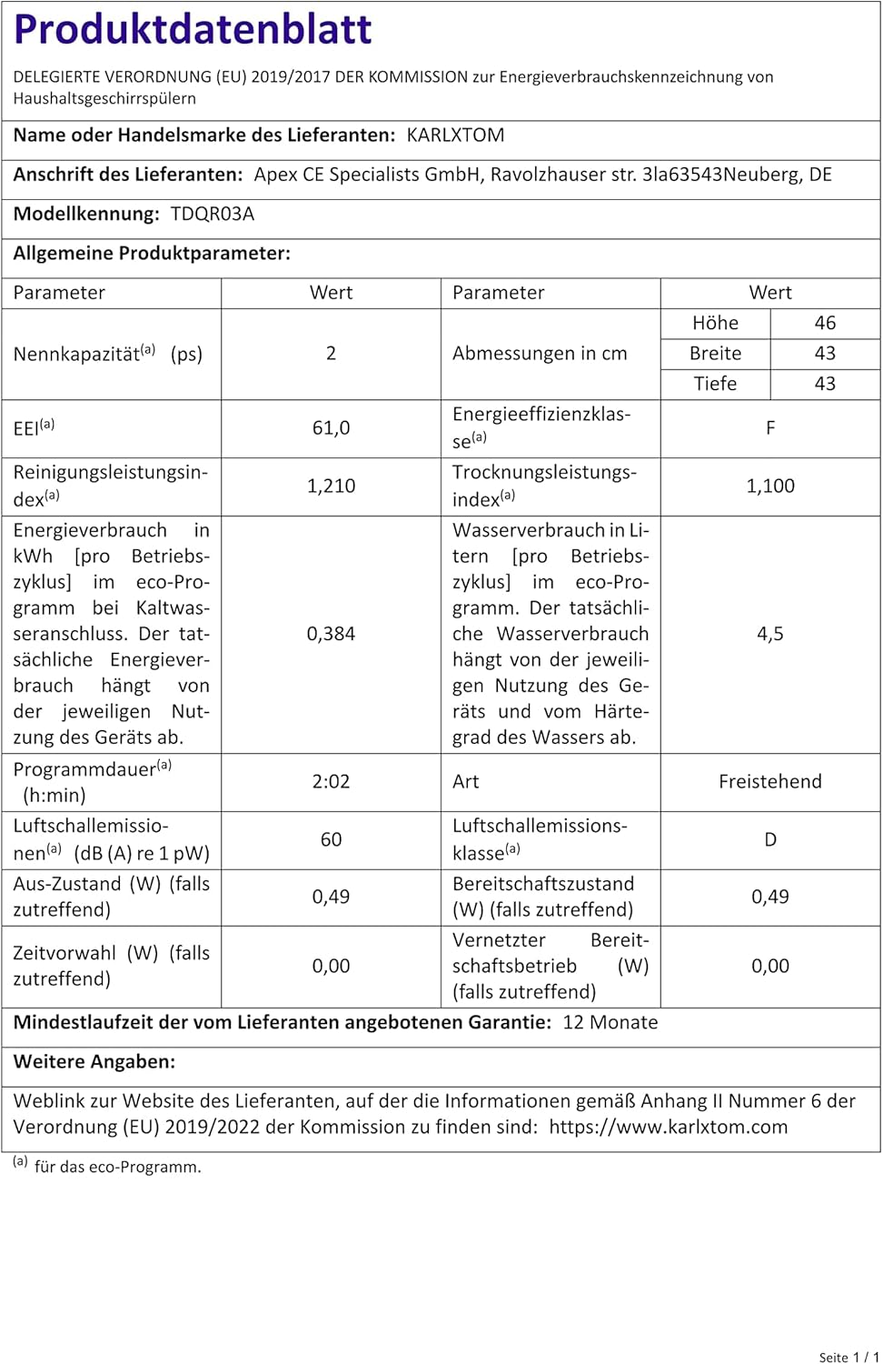 Karlxtom Lave-vaisselle de table, Mini Lave-vaisselle avec Comman destactiles à LED, 45CM, 6 Programmes, Lavage des fruits, Soins Pour Bébés