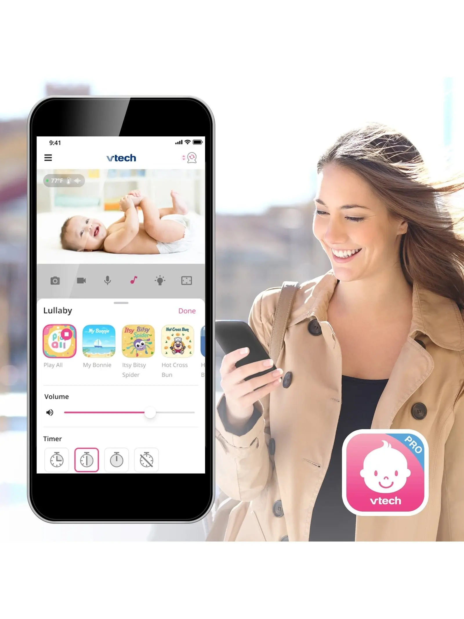 VTech Upgraded Smart WiFi Baby Monitor VM901, 5-inch 720p Display, 1080p Camera, HD NightVision, Fully Remote Pan Tilt Zoom, 2-Way Talk, Free Smart Phone App, Works with iOS, Android