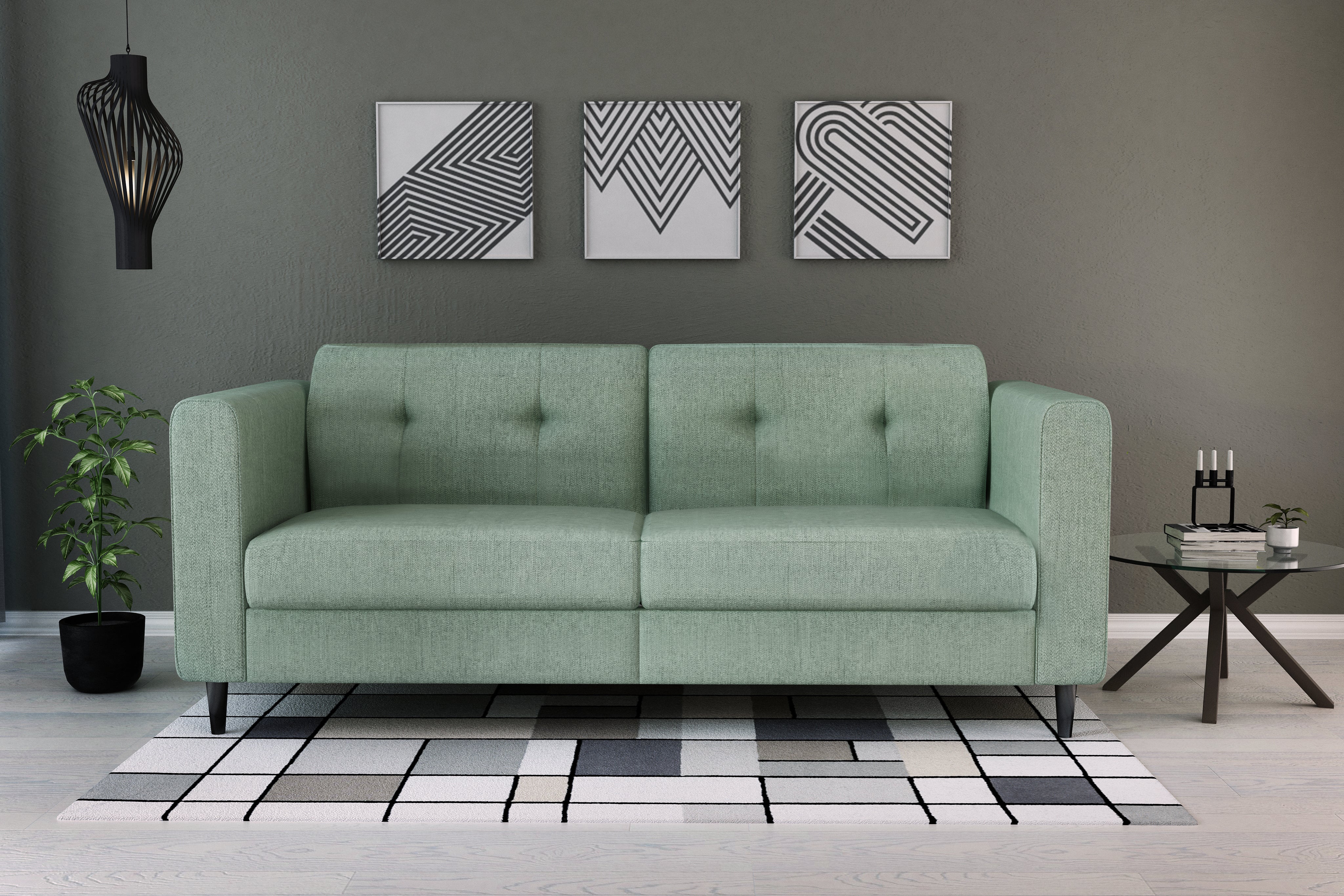 CANAPE BOSTON II  CF3 tissu Malmo aqua - A64253