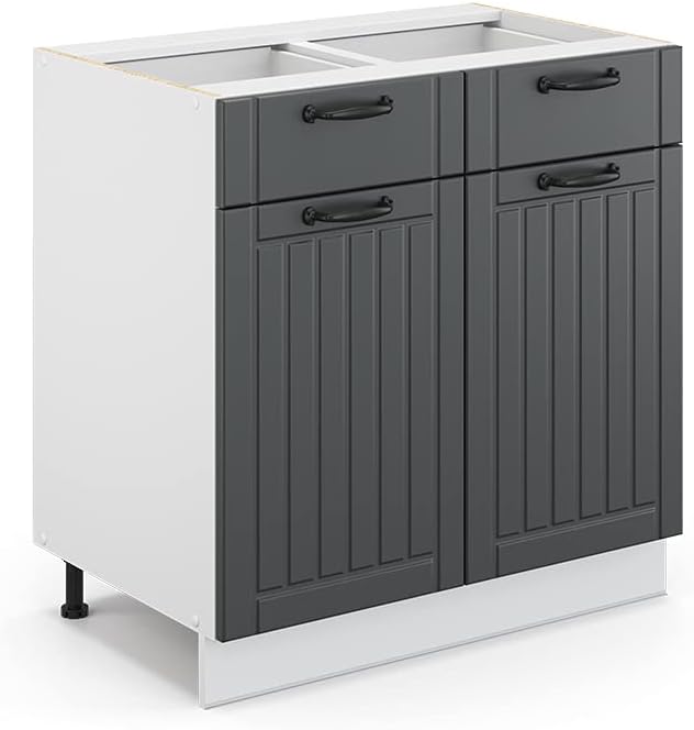 Vicco Meuble pour Four Fame-Line, Blanc Haute Brillance/Blanc, 60 cm avec étagères Ouvertes