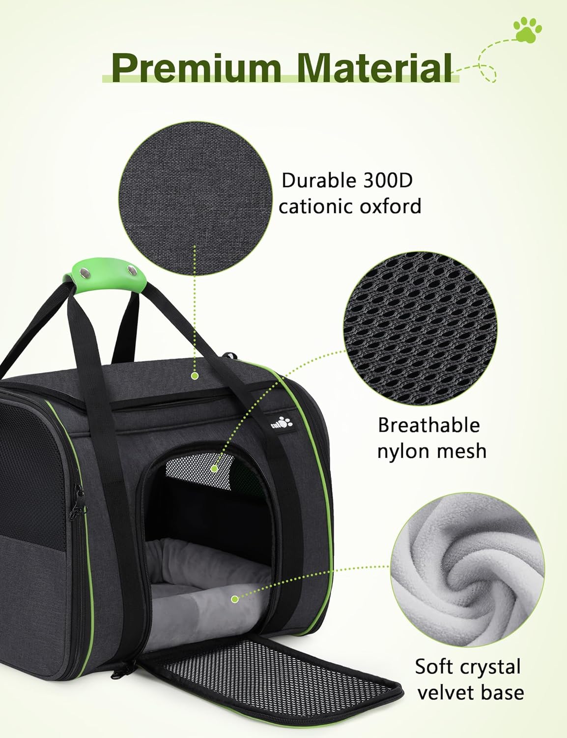 Pecute Sac de Transport pour Animal Domestique, Tissu en Maille Respirant, Convient pour Les Voyages, utilisé pour Chien, Les Chats et Les Chiots de Moins de 6 kg