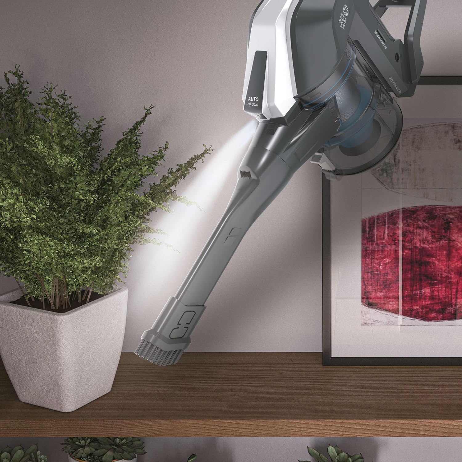 Hoover HF522STP Aspirateur Balai sans Fil Puissant, Grande Autonomie, Rangement Compact, Electrobrosse Anti-emmêlement LED, Turbobrosse Spéciale Animaux, Charge Rapide,Position Park&Go, Bleu Skyfall