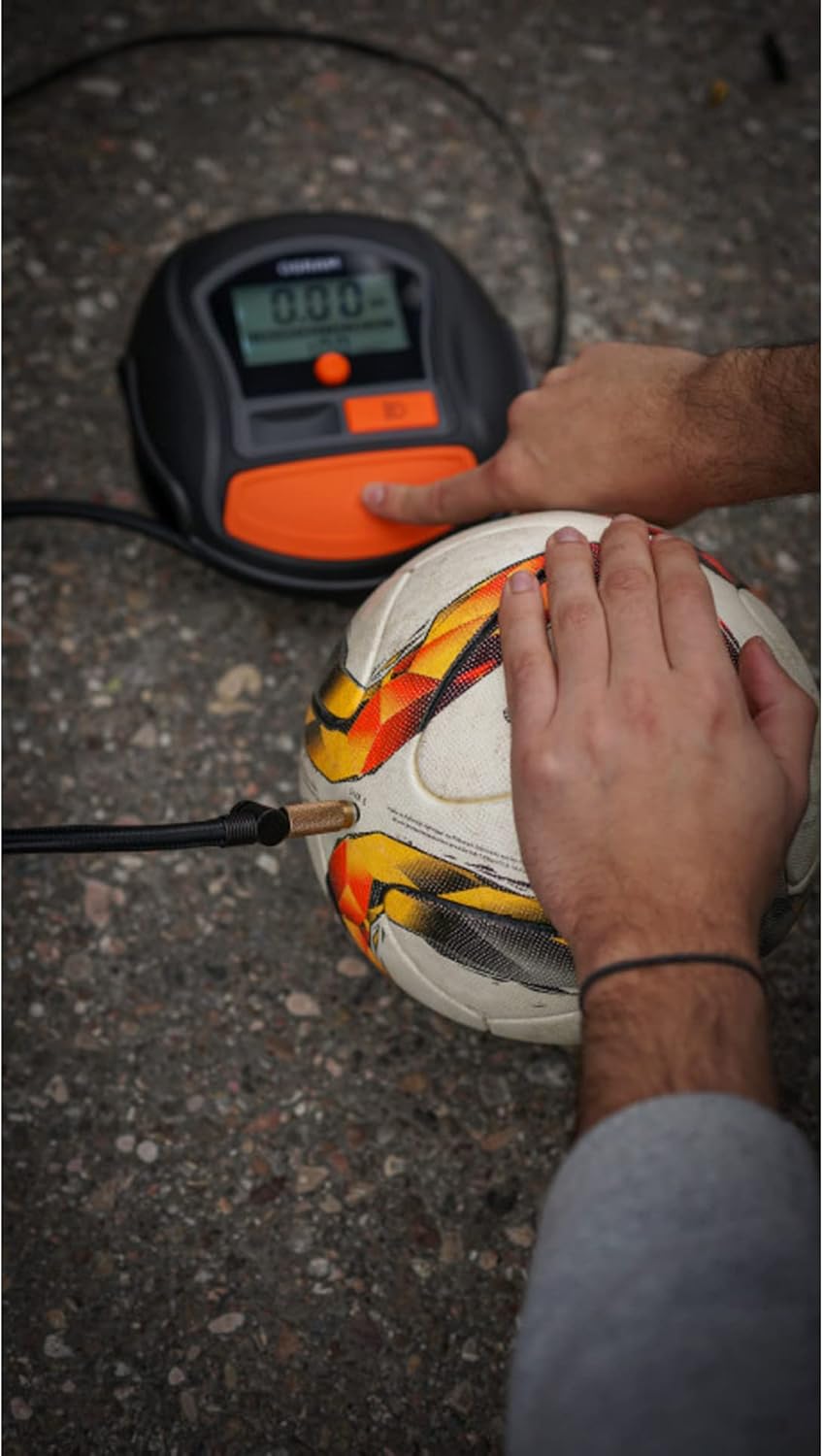 OSRAM TYREinflate Connect 650, compresseur de pneu numérique avec arrêt automatique et lumière LED, compresseur portable 12V pour pneus de voiture, connexion électrique via allume-cigare