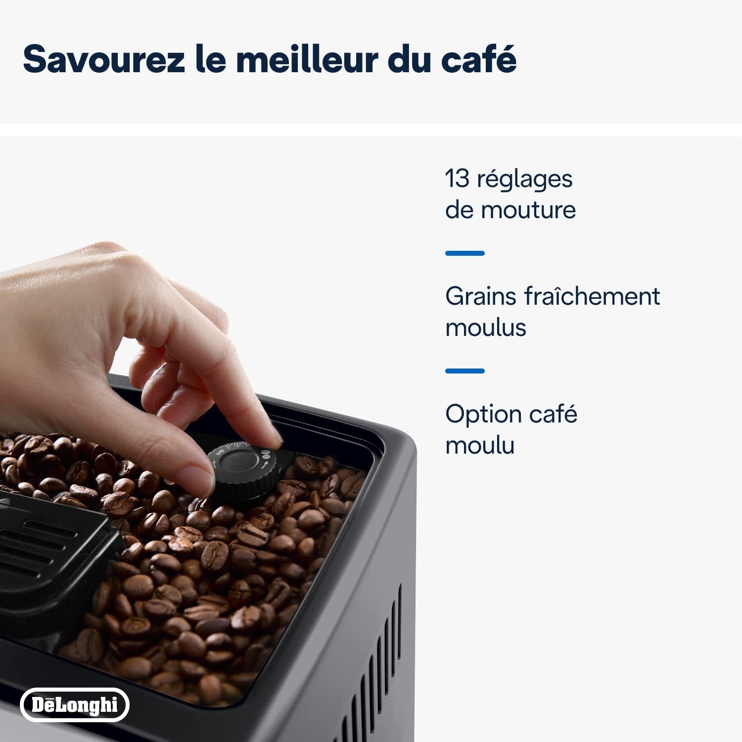 De'Longhi Dinamica Plus ECAM 370.70.B, Machine Expresso avec Broyeur, Système LatteCrema, Technologie Smart One Touch, Ecran Tactile Complet, Fonction My, 1.8l, Noir