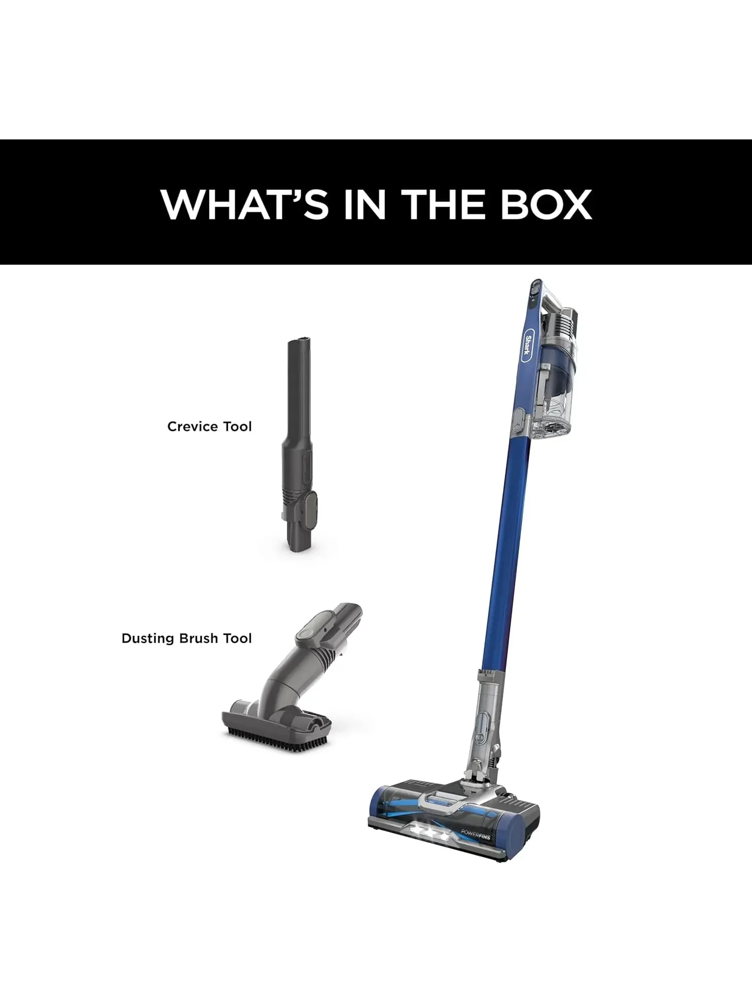 Shark IZ363HT Anti-Allergen Pet Power Cordless Stick Vacuum Self-Cleaning Brushroll, PowerFins, Removable Handheld, Crevice Tool, Dusting Brush, 50min Runtime, Blue