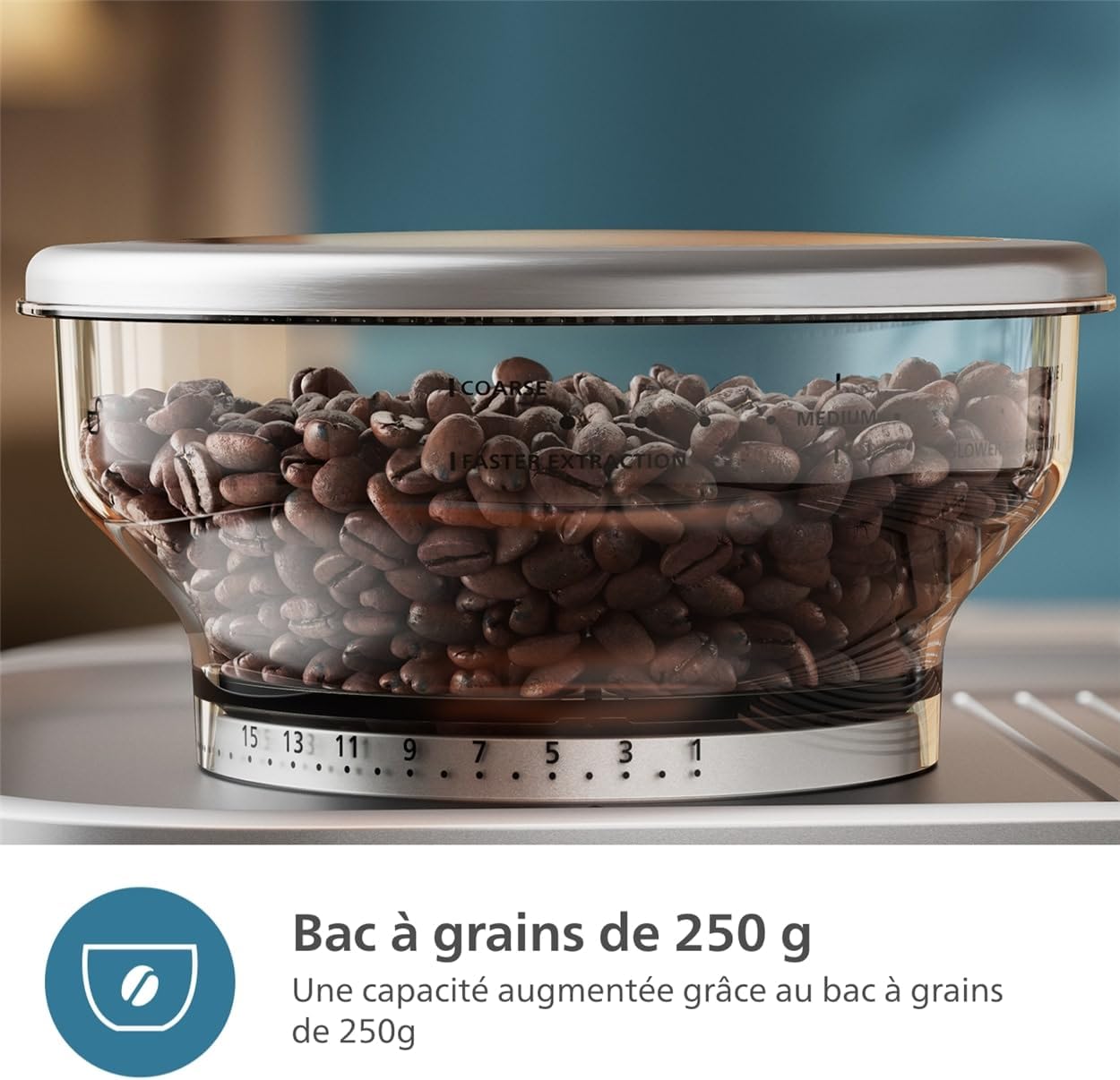 Philips Barista Brew Machine à Espresso Semi Automatique - Espresso simple et double + bouton Americano, réservoir à grains de 250g, guidage intuitif, tassage calibré, métal argenté (PSA3218/01)