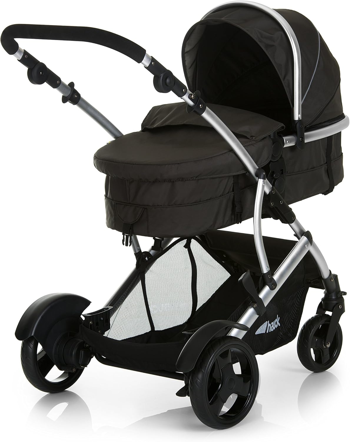 hauck Poussette Double Duett 2, Siège Supérieur Convertible en Nacelle Bébé, Réversible, Pliable, Charge Maxi 36 Kg, Inclus Habillage Pluie, Forest Noir