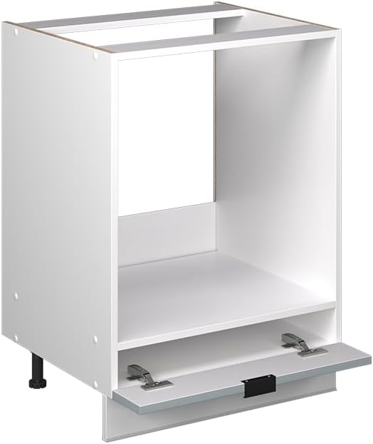 Vicco Meuble pour Four Fame-Line, Blanc Haute Brillance/Blanc, 60 cm avec étagères Ouvertes