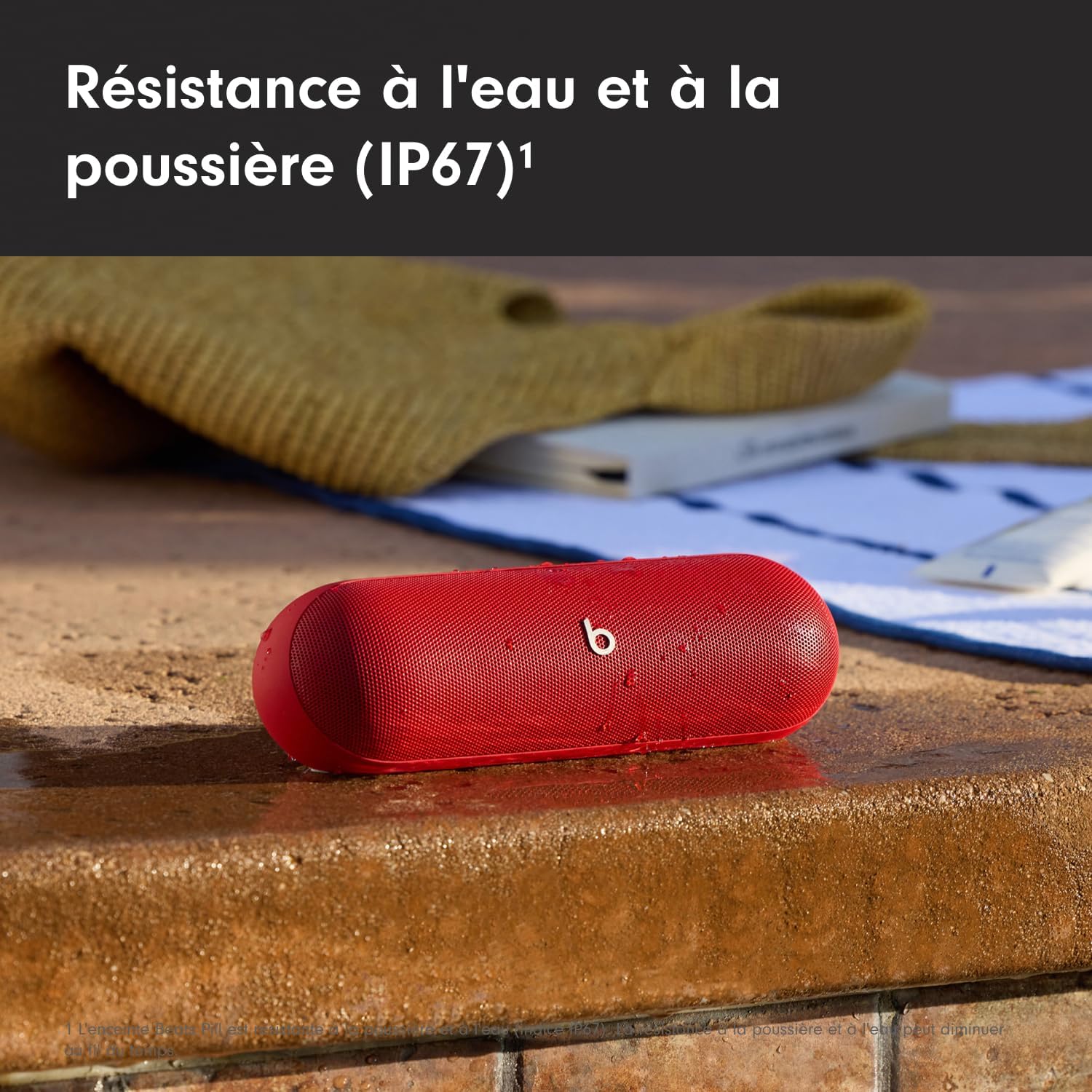 Beats Pill – Enceinte sans Fil Bluetooth et Recharge Mobile Via USB-C – Jusqu'à 24 Heures d'autonomie, résistance à l'eau (IP67), compatibilité Apple et Android, Microphone intégré – Champagne