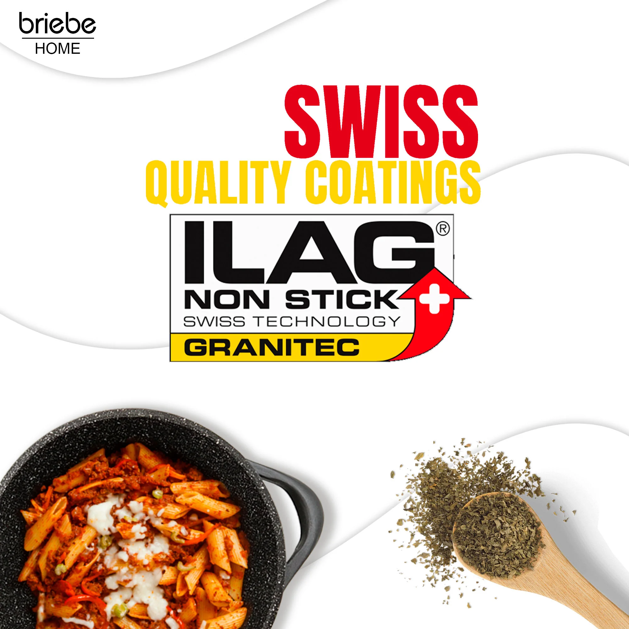 Batterie de Cuisine Induction 8 Pièces Aluminium Fonte 4 Casseroles 4 Couvercles  Noir MGK12S Briebe