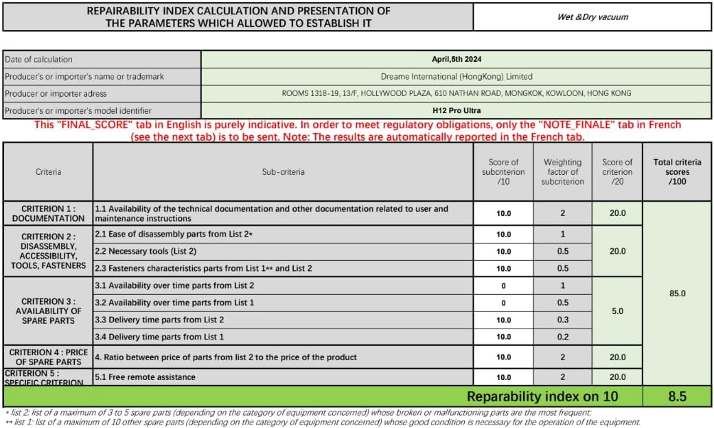 DREAME H12 Pro Ultra Aspirateur Eau et poussière, Lavage 60 °C, Séchage 30 Min, Nettoyage Auto Double Rotation avec Racleur Résistant, Aspiration 16 kPa, Brosse 2 Bords, Détection Intelligents