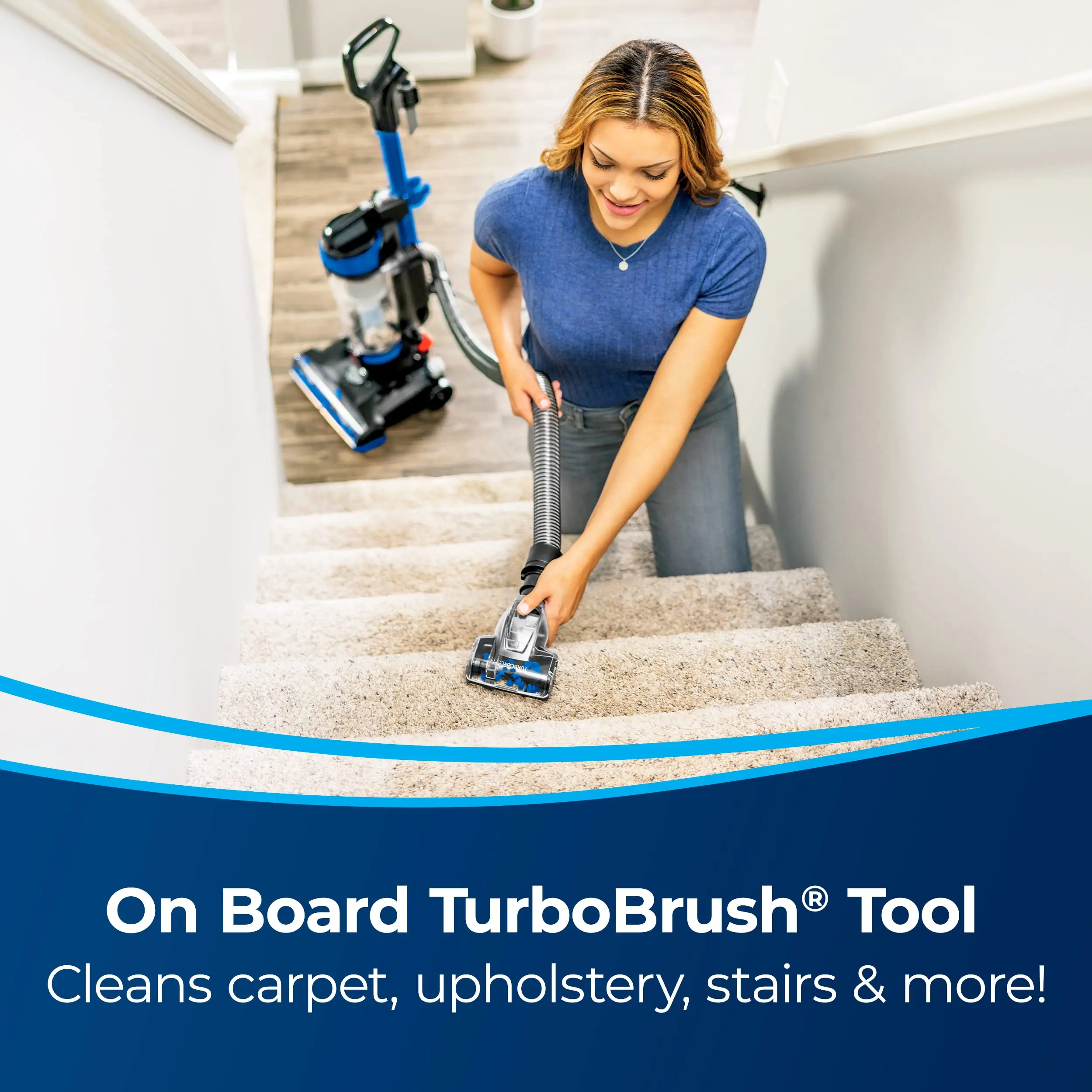 BISSELL CleanView Rewind Upright Bagless Vacuum with Automatic Cord Rewind & Active Wand, 3534, Black/Teal/Gray