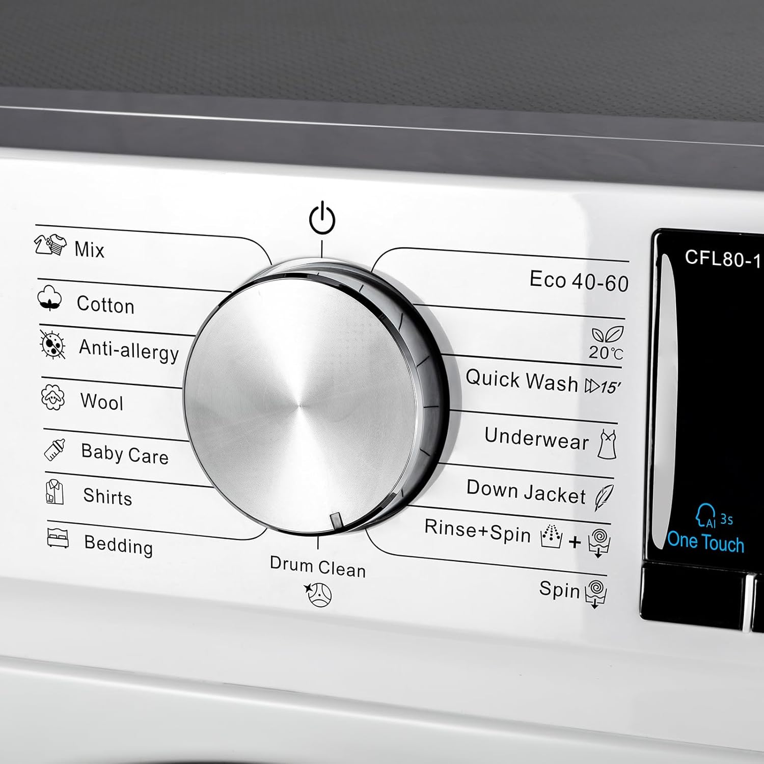 CHiQ Lave-linge à chargement frontal 10kg CFL100-14586IM3XWA,Space Pro,Moteur Inverter stable,1400 tr/min, Programme intelligent à IA,Fonction vapeur,Lavage rapide 15 minutes,15 cycles lavage,Blanc