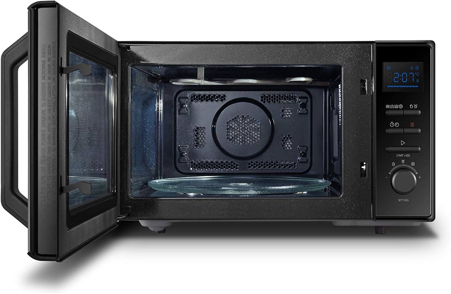 Toshiba Four à micro-ondes 4-en-1 25L MV-TC25T(BK), Technologie Origin Inverter, Micro-ondes avec friteuse à air chaud & Air chaud & Grill & Fonction Combi, 2100 W, Noir